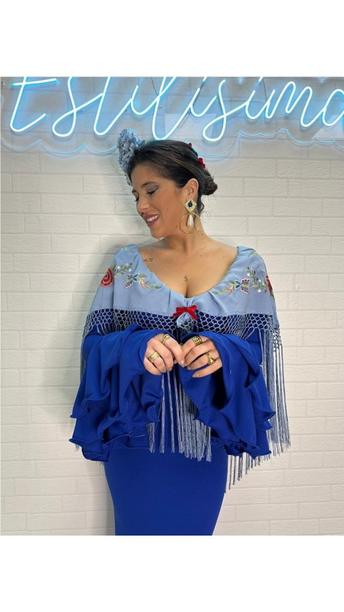 VESTIDO DE FLAMENCA MALAGA AZULINA