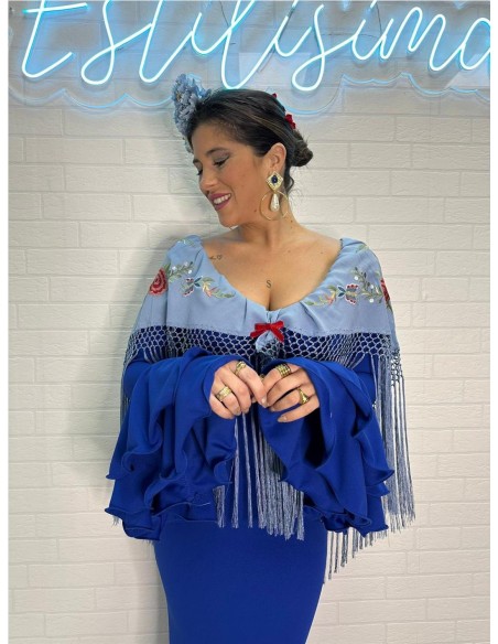 VESTIDO DE FLAMENCA MALAGA AZULINA