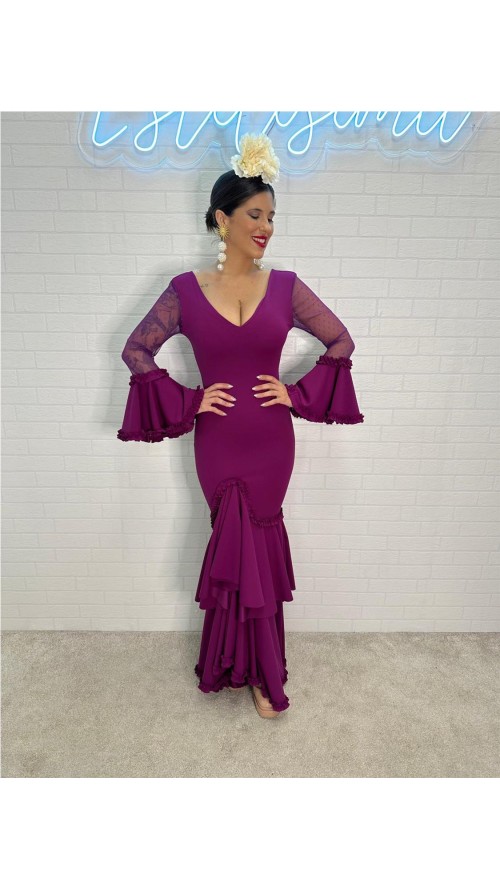 VESTIDO FLAMENCA PLUMETI BUGANVILLA