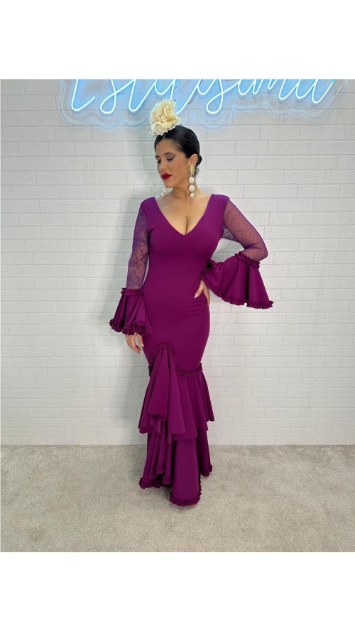 VESTIDO FLAMENCA PLUMETI BUGANVILLA