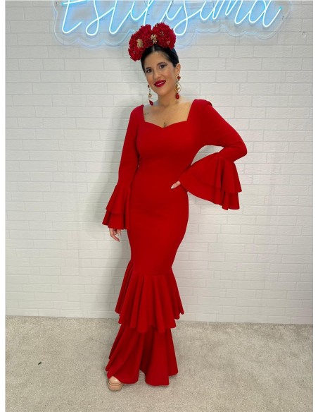 VESTIDO DE FLAMENCA CORAZON ROJO