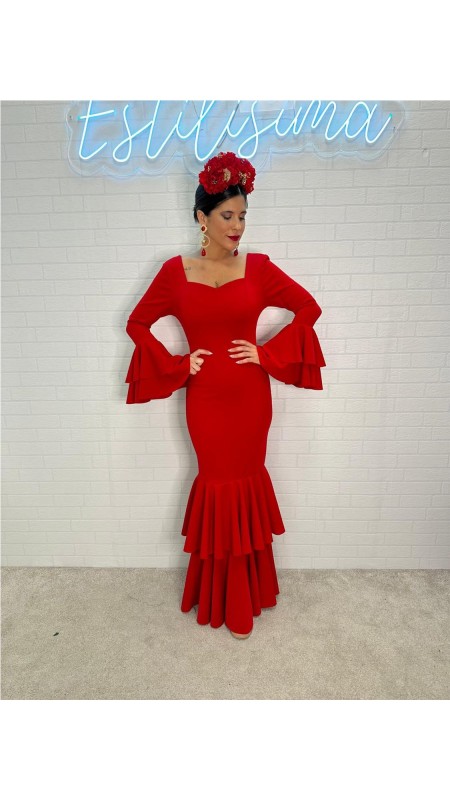VESTIDO DE FLAMENCA CORAZON ROJO 2
