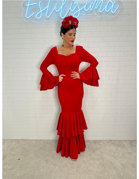 VESTIDO DE FLAMENCA CORAZON ROJO