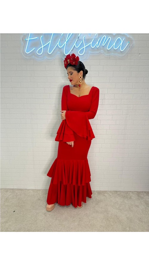 VESTIDO DE FLAMENCA CORAZON ROJO