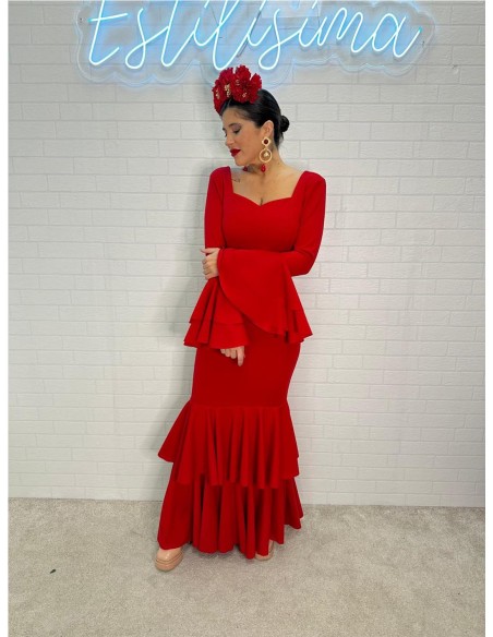 VESTIDO DE FLAMENCA CORAZON ROJO