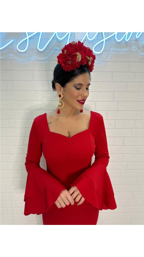VESTIDO DE FLAMENCA CORAZON ROJO