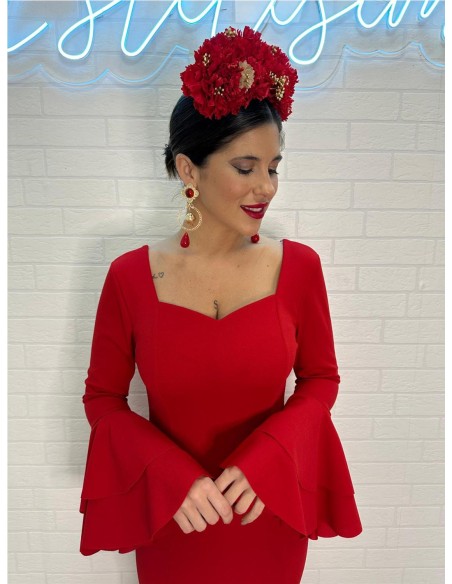 VESTIDO DE FLAMENCA CORAZON ROJO