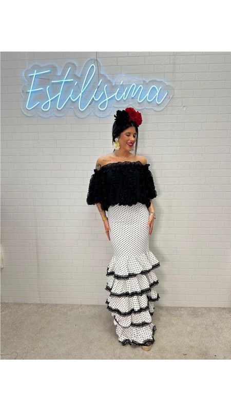 FALDA FLAMENCA TRIANA BLANCO 2