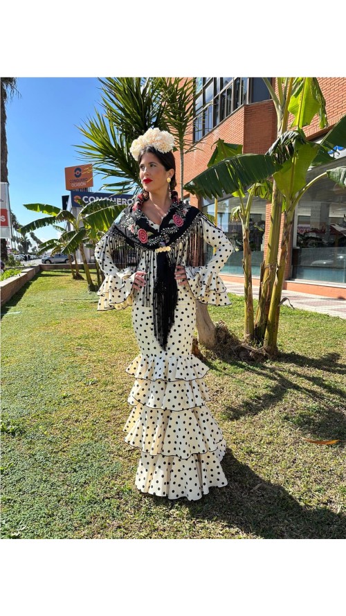 VESTIDO DE FLAMENCA MARISOL BEIG