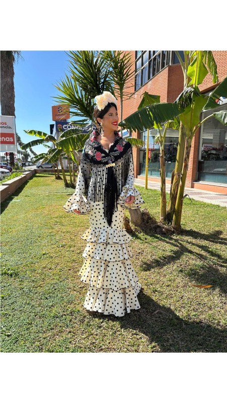 VESTIDO DE FLAMENCA MARISOL BEIG 2