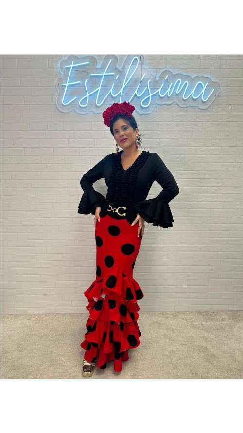 FALDA JULIA LUNARES ROJO