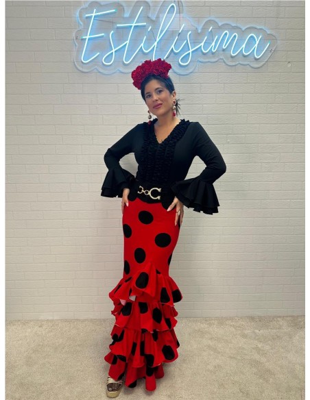 FALDA JULIA LUNARES ROJO