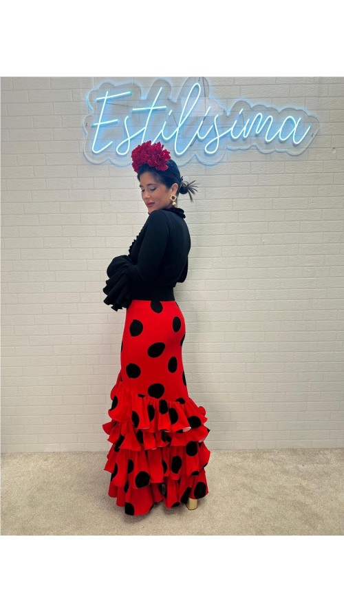 FALDA JULIA LUNARES ROJO