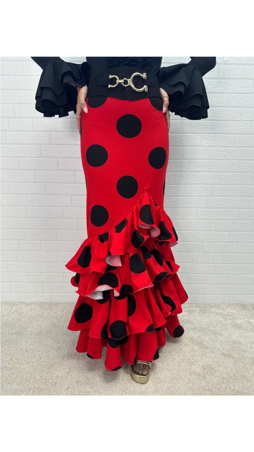 FALDA JULIA LUNARES ROJO