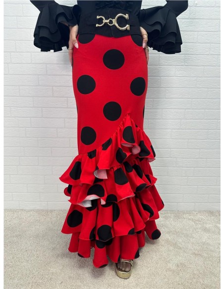 FALDA JULIA LUNARES ROJO