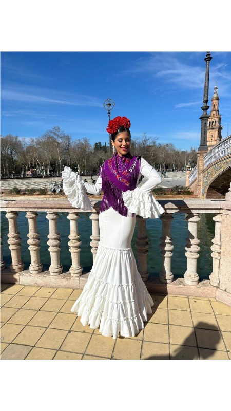 VESTIDO CANASTERO LISO BLANCO