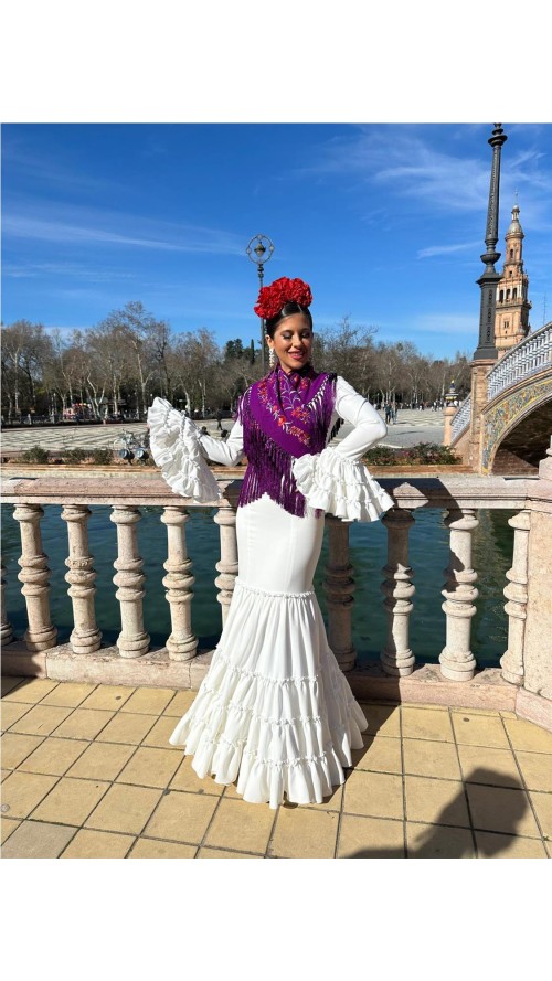 VESTIDO CANASTERO LISO BLANCO