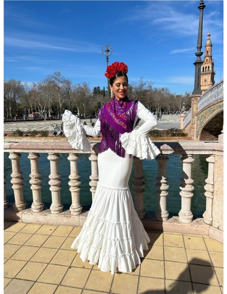 VESTIDO CANASTERO LISO BLANCO