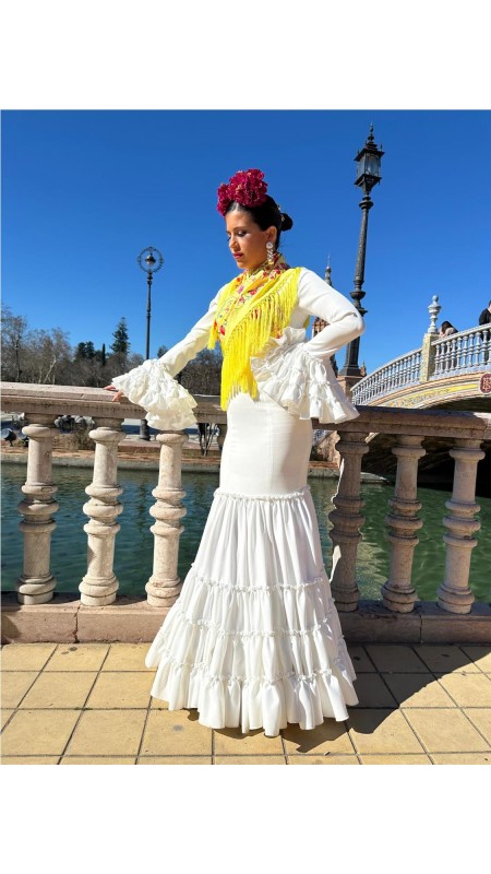 VESTIDO CANASTERO LISO BLANCO 2