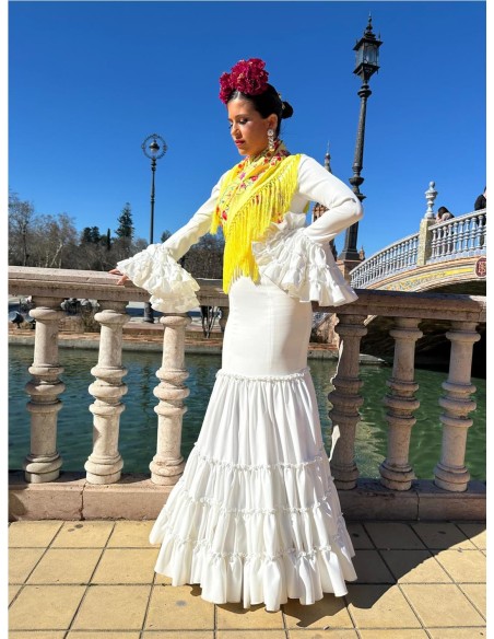 VESTIDO CANASTERO LISO BLANCO