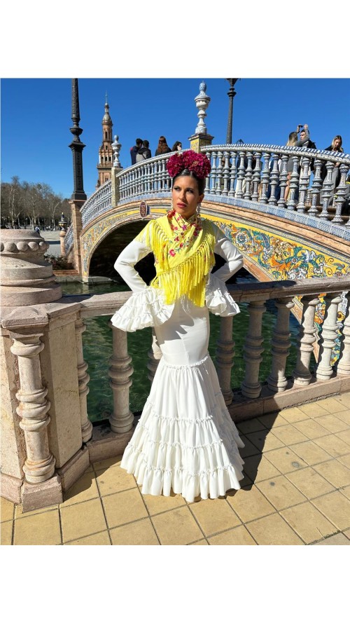 VESTIDO CANASTERO LISO BLANCO