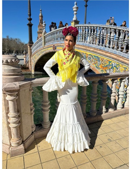 VESTIDO CANASTERO LISO BLANCO