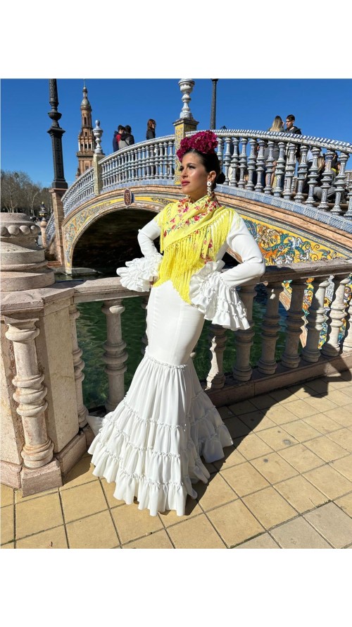 VESTIDO CANASTERO LISO BLANCO