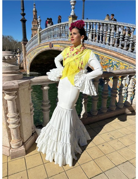 VESTIDO CANASTERO LISO BLANCO