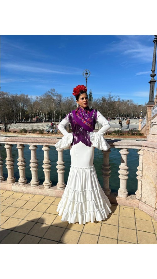 VESTIDO CANASTERO LISO BLANCO