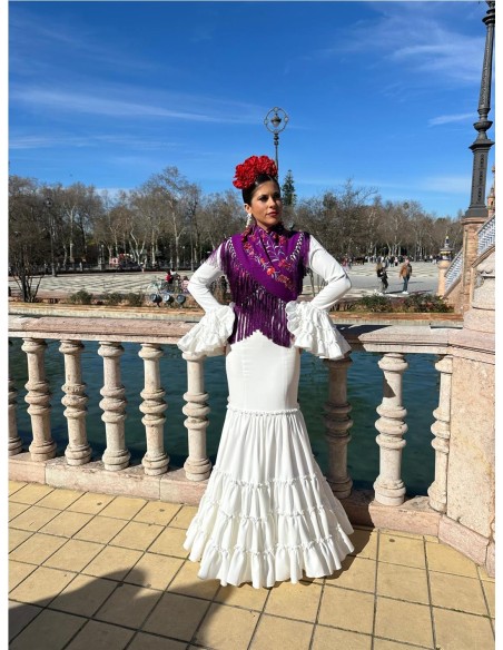 VESTIDO CANASTERO LISO BLANCO