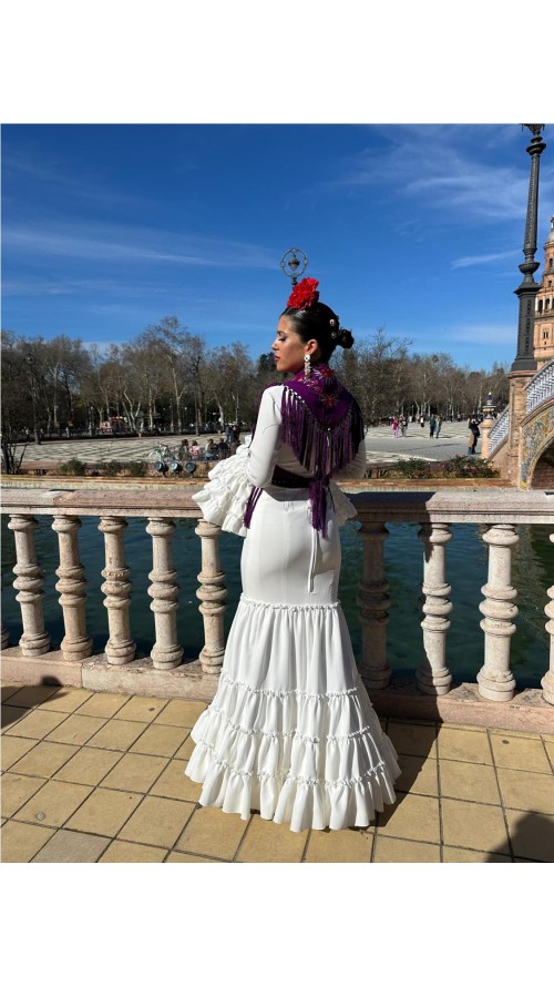 VESTIDO CANASTERO LISO BLANCO