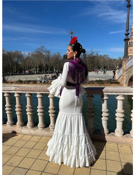 VESTIDO CANASTERO LISO BLANCO