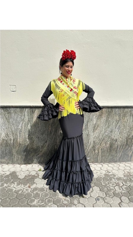 VESTIDO CANASTERO LISO NEGRO 2