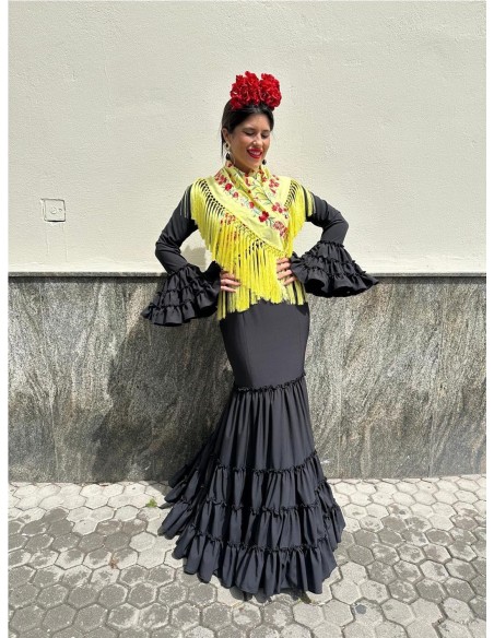 VESTIDO CANASTERO LISO NEGRO