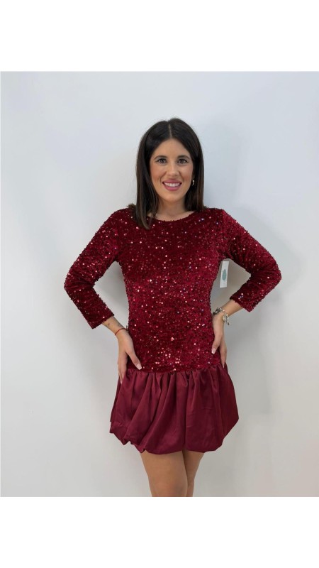 VESTIDO LENTEJUELAS ROJO