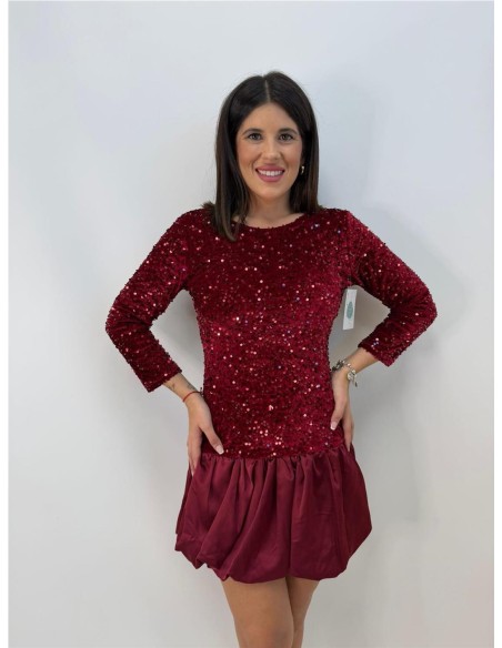 VESTIDO LENTEJUELAS ROJO