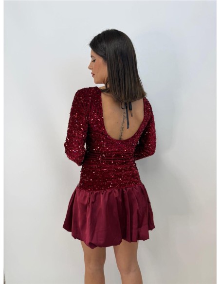 VESTIDO LENTEJUELAS ROJO