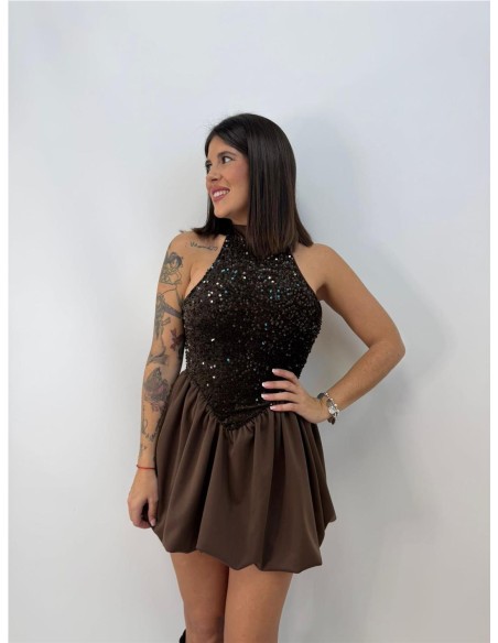 VESTIDO DANIELA MARRON