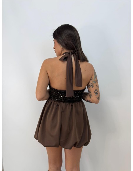 VESTIDO DANIELA MARRON