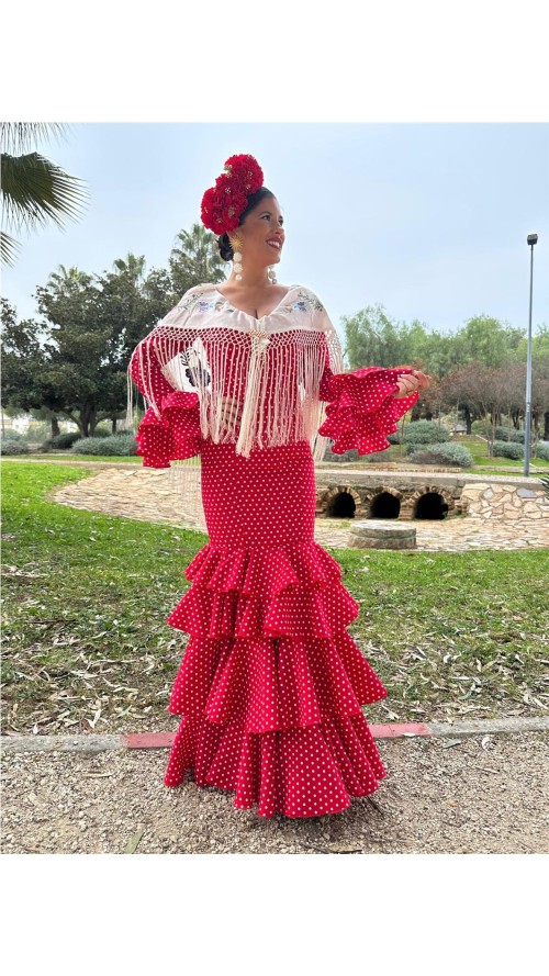 TRAJE DE FLAMENCA JEREZ ROJO