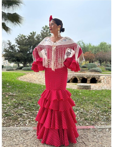 TRAJE DE FLAMENCA JEREZ ROJO
