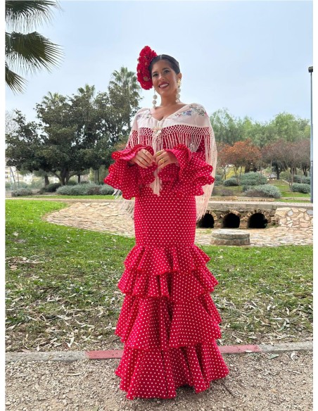 TRAJE DE FLAMENCA JEREZ ROJO