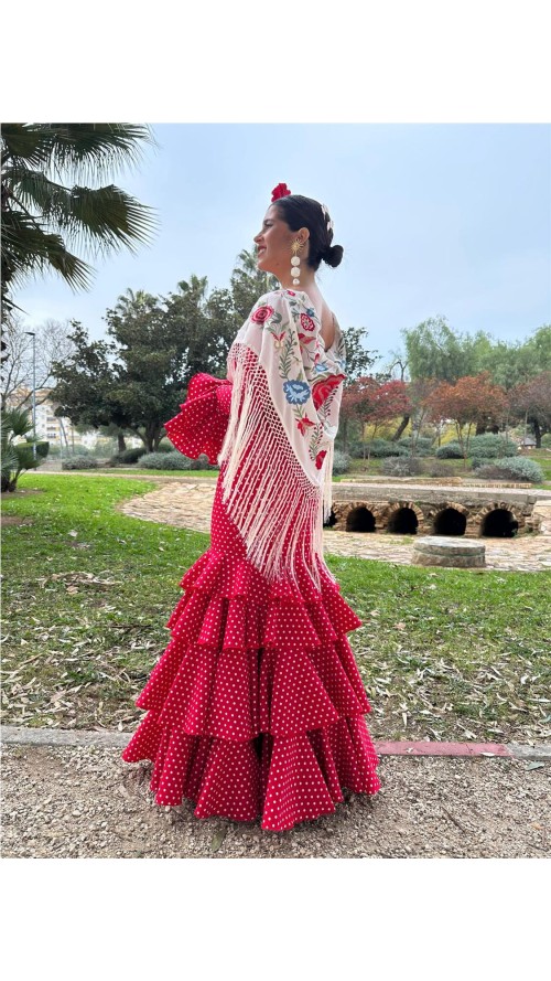 TRAJE DE FLAMENCA JEREZ ROJO