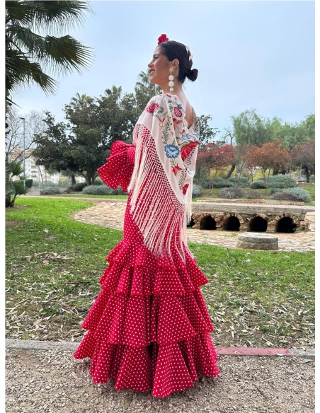 TRAJE DE FLAMENCA JEREZ ROJO