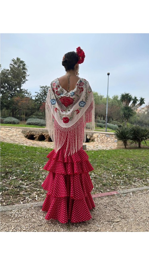 TRAJE DE FLAMENCA JEREZ ROJO