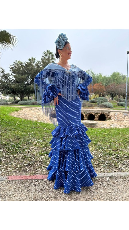 TRAJE DE FLAMENCA JEREZ AZULINA