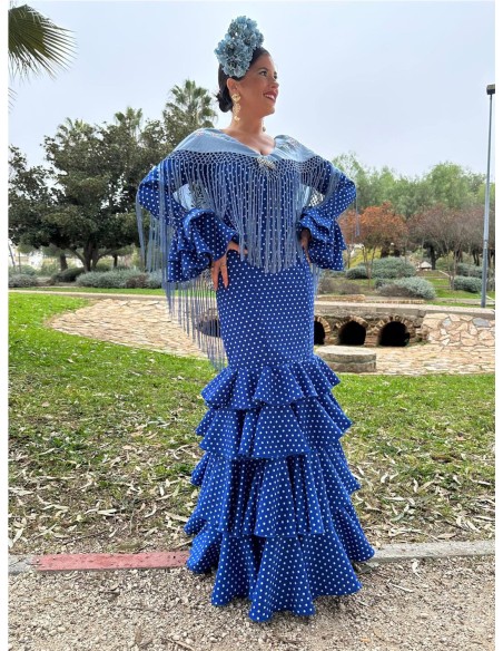 TRAJE DE FLAMENCA JEREZ AZULINA