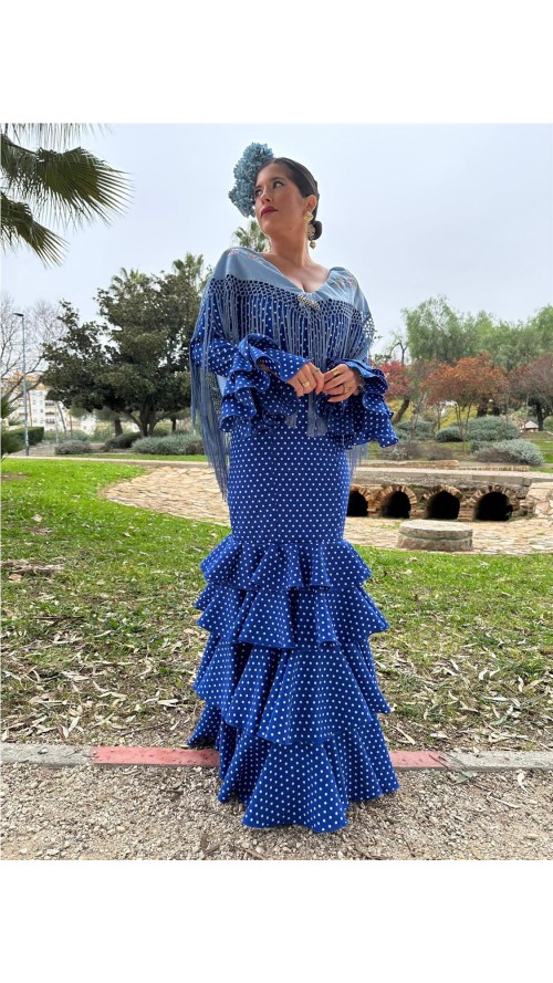 TRAJE DE FLAMENCA JEREZ AZULINA