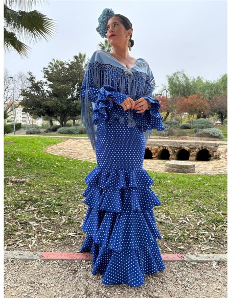TRAJE DE FLAMENCA JEREZ AZULINA