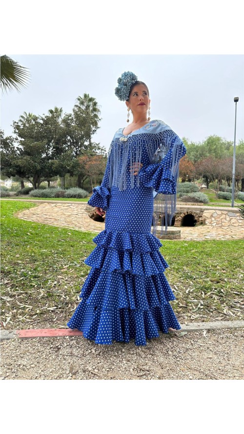 TRAJE DE FLAMENCA JEREZ AZULINA